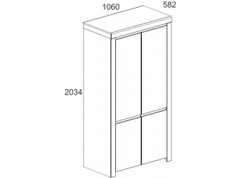 Двухстворчатый шкаф для одежды Таурус 2DG