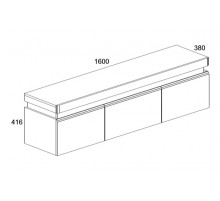 Тумба навесная Torino 2D1S