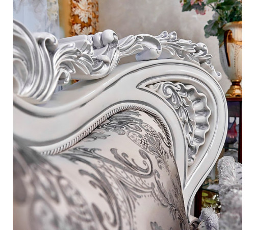 Диван Лорд (белый,серебро)