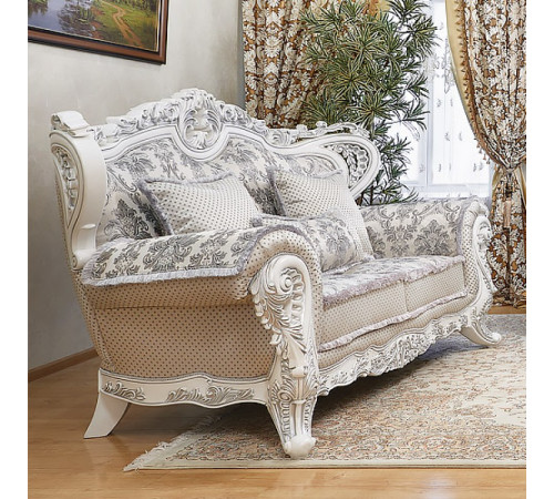 Диван Лорд (белый,серебро)