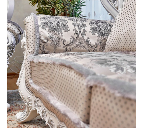 Диван Лорд (белый,серебро)