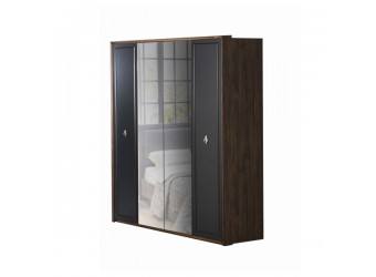 Четырехдверный распашной шкаф для одежды и белья с зеркалом в спальню Алегро ALEG-20