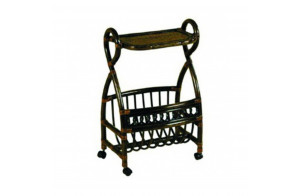 Столик с подставкой для газет Classic Rattan 17/17 из ротанга на колесиках Столик с подставкой для газет Classic Rattan 17/17 из ротанга на колесиках