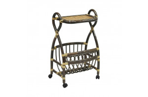 Столик с подставкой для газет Classic Rattan 17/17 из ротанга на колесиках Столик с подставкой для газет Classic Rattan 17/17 из ротанга на колесиках