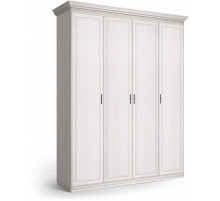 Шкаф 4-х дверный Неаполь Ясень анкор светлый (патина "серебро") Шкаф 4-х дверный Неаполь Ясень анкор светлый (патина "серебро")