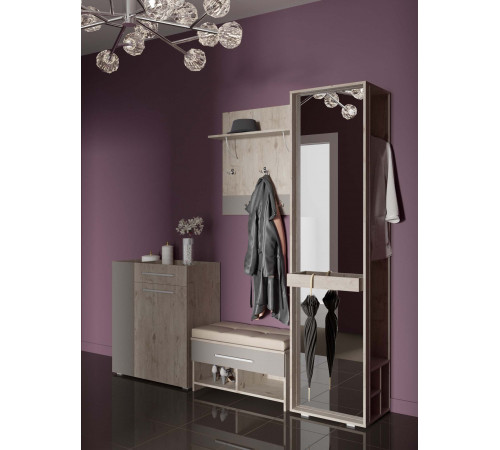 Пенал Фан для прихожей с зеркалом