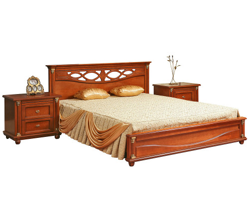 Двуспальная кровать «Валенсия 3М» П254.52 (каштан)