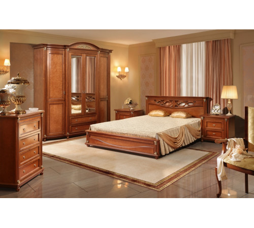 Двуспальная кровать «Валенсия 3М» П254.52 (каштан)