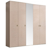 Пятистворчатый шкаф для одежды с зеркалом Rimini РМШ1/5 (латте) Пятистворчатый шкаф для одежды с зеркалом Rimini РМШ1/5 (латте)