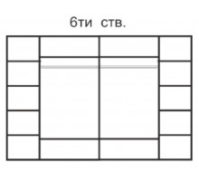 Шестистворчатый шкаф для одежды  Rimini Solo РМШ2/6 (s) (черный) Шестистворчатый шкаф для одежды  Rimini Solo РМШ2/6 (s) (черный)