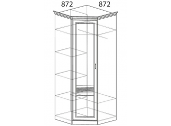 Угловой шкаф для одежды Орлеан 837 ясень темный
