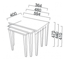 Стол журнальный (комплект из 3 шт) Мавенна (Mavenna) MAVN-52 Стол журнальный (комплект из 3 шт) Мавенна (Mavenna) MAVN-52