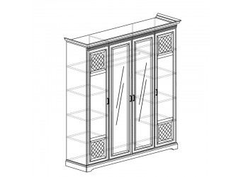 Четырехдверный шкаф Парма 814 кремовый белый