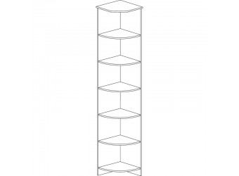Стеллаж угловой Инна 618 светлый