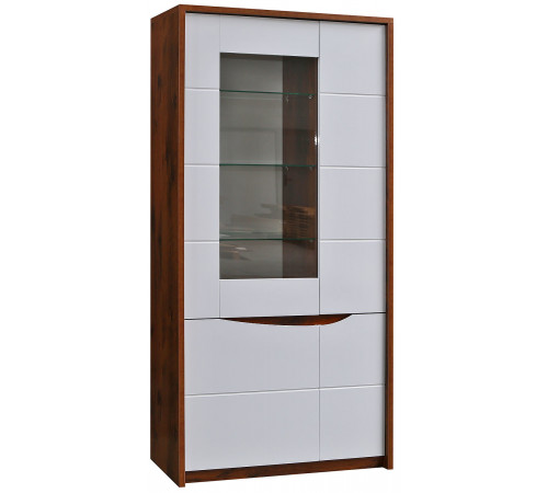 Шкаф-витрина Монако П510.05 (дуб саттер/белый глянец)